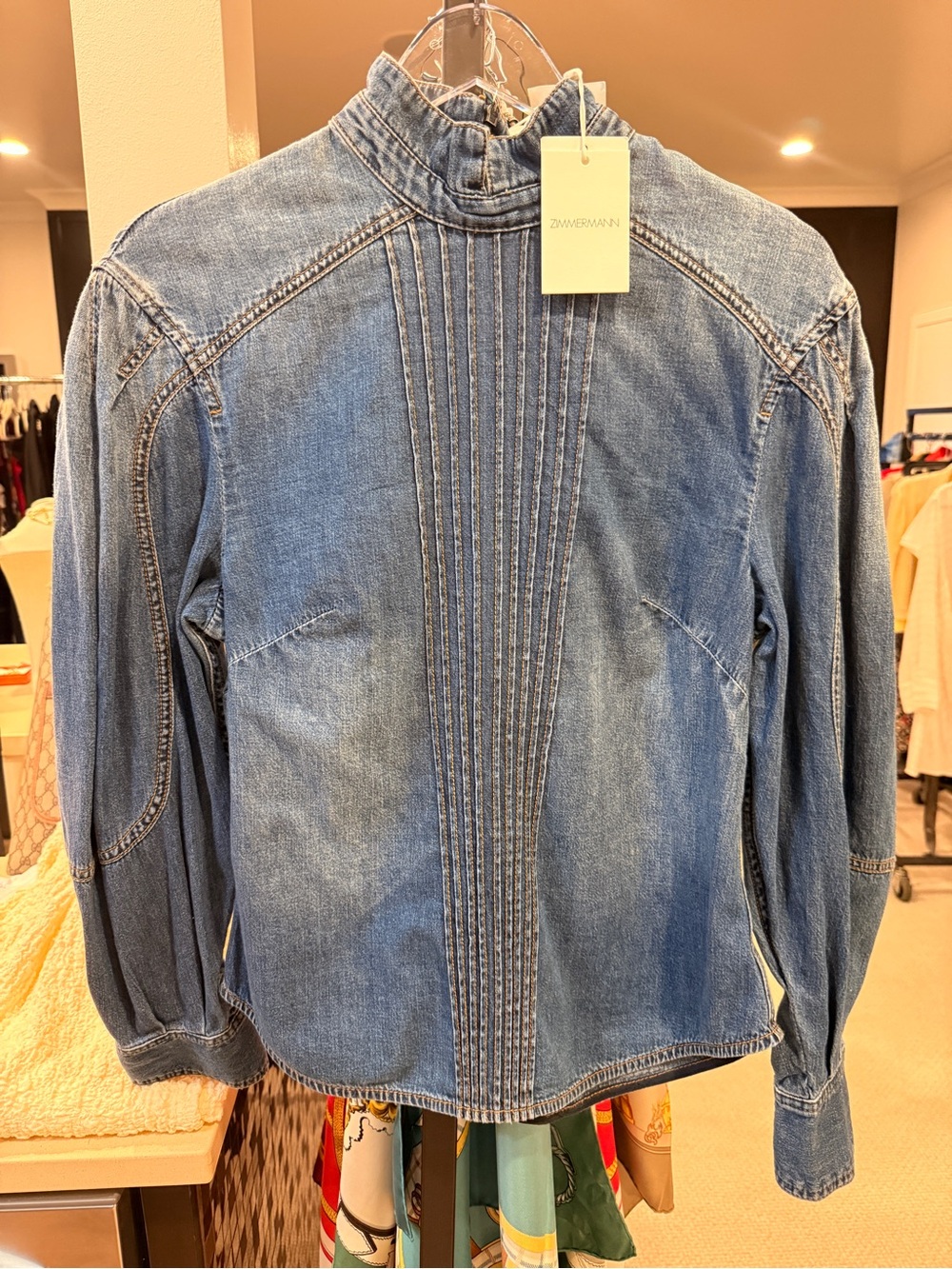 Zimmerman Rythmoc Denim Tuxedo Shirt NWT $400 - Picture 2 of 2